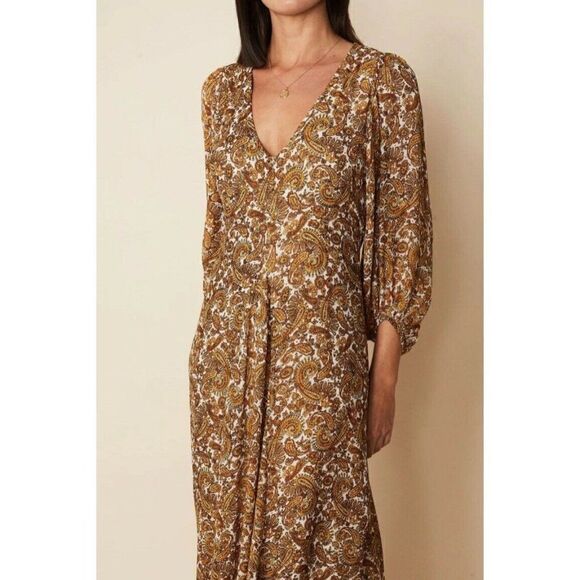 NWT FAITHFULL THE BRAND Sz 6 M NERISA MIDI DRESS IN LA MEDINA PAISLEY PRINT - Picture 9 of 9